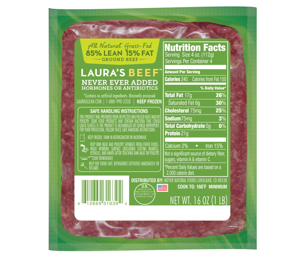 All Natural 85% Grass-Fed Beef