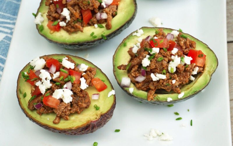 Spicy Beef Taco Stuffed Avocados